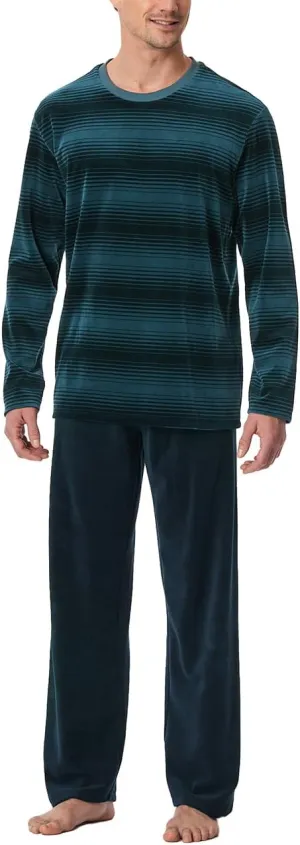 Schlafanzug Lang-Flauschig und Bequem-Comfort Nightwear Pijama Set, Jeansblau_182023, 62 Men's, Jeansblau_182023, 62