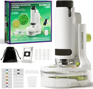 Science Can Pocket Microscope for Kids, 100X-250X Portable Handheld Microscopes with 8pcs Microscope Slides, Educationnal Gifts for Kid Ages 8-12