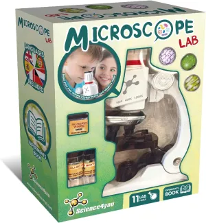 Science4you Microscope Lab - Kids´ Microscope Kit for 8  Year Old   Manual with Experiments   11 Lab Tools, Educational Science Toy and Gift for Kids 6 7 8 9 10 11 12  Year olds