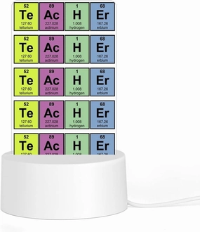 Science Teacher Chemical Elements Personalized LED Night Light Desk Decorations Gifts USB Cable Bedroom Decor