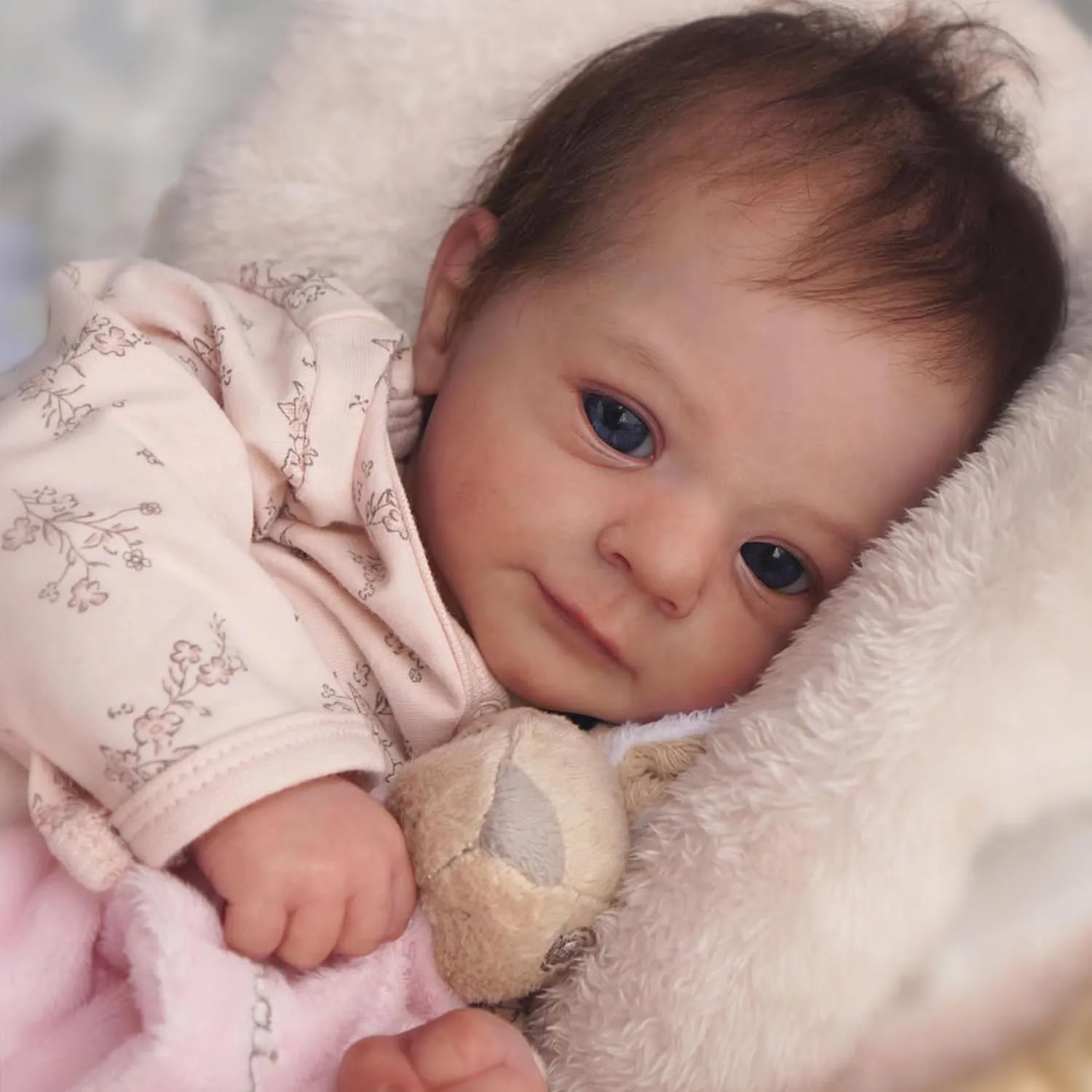 SCOM Realistic Baby Dolls Girl- Felicia, 17-Inch Realistic-Newborn Baby Dolls with Weighted Soft Cloth Body, Real Life Cute Reborn Dolls with Gift Box for Kids Age 3 