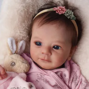 SCOM Realistic Baby Dolls Girl- Felicia, 17-Inch Realistic-Newborn Baby Dolls with Weighted Soft Cloth Body, Real Life Cute Reborn Dolls with Gift Box for Kids Age 3 