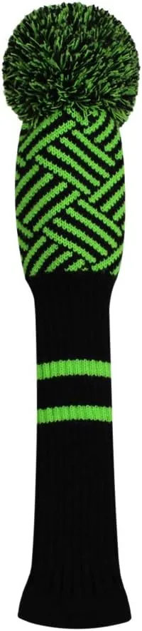 Scott Edward Knitted Golf Head Covers 4PCS Handmade Fit Well for Driver and Fairway Woods with Long Neck Pom Pom Golf Club Headcovers Set