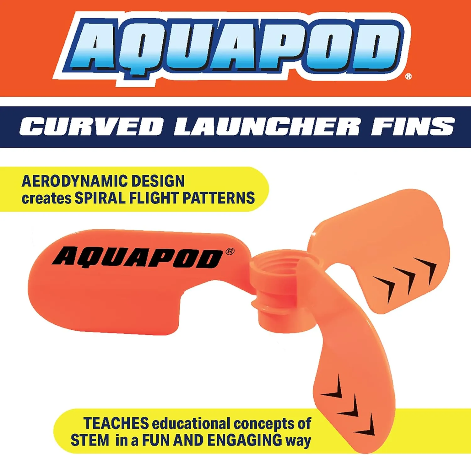 Screw on Curved Water Rocket Fins (2 pk)- Compatible with any 2 Liter Bottles - Makes Bottle Spiral in Air & Helicopter to Ground - Fun Outdoor Science Toy - Accessory to Water Rocket Launcher
