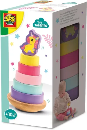 SES Creative 13252 - Stackable Wooden Tower, Unicorn