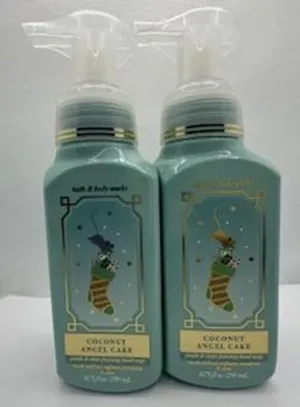Set of 2 Coconut Angel Cake Gentle & Clean Foaming Hand Soap 8.75 Ounce, Green
