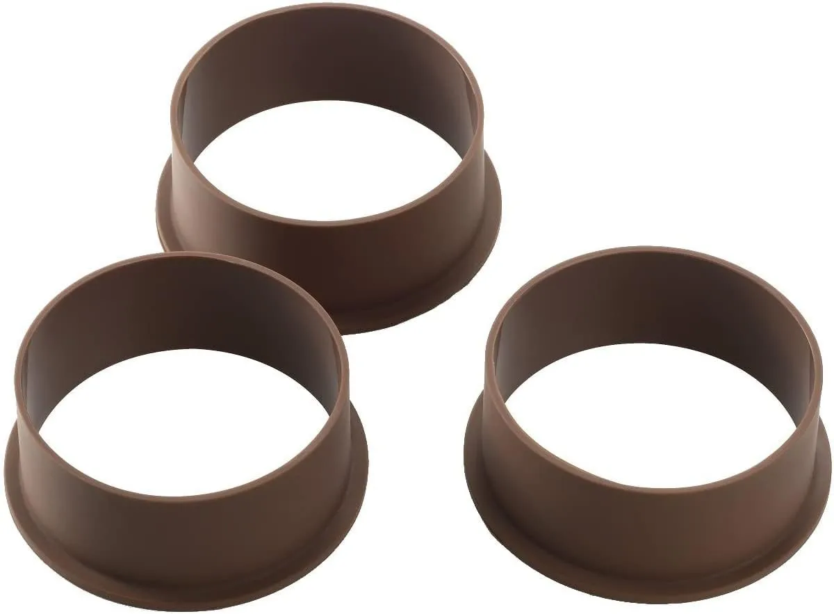 Set of 3 Silicone Cake Rings, Japanese fluffy Souffle Pancake Molds Egg Frying Molds Rice Sushi Cake Molds, Roung shape, Non Stick, 100 mm, 3 Pack