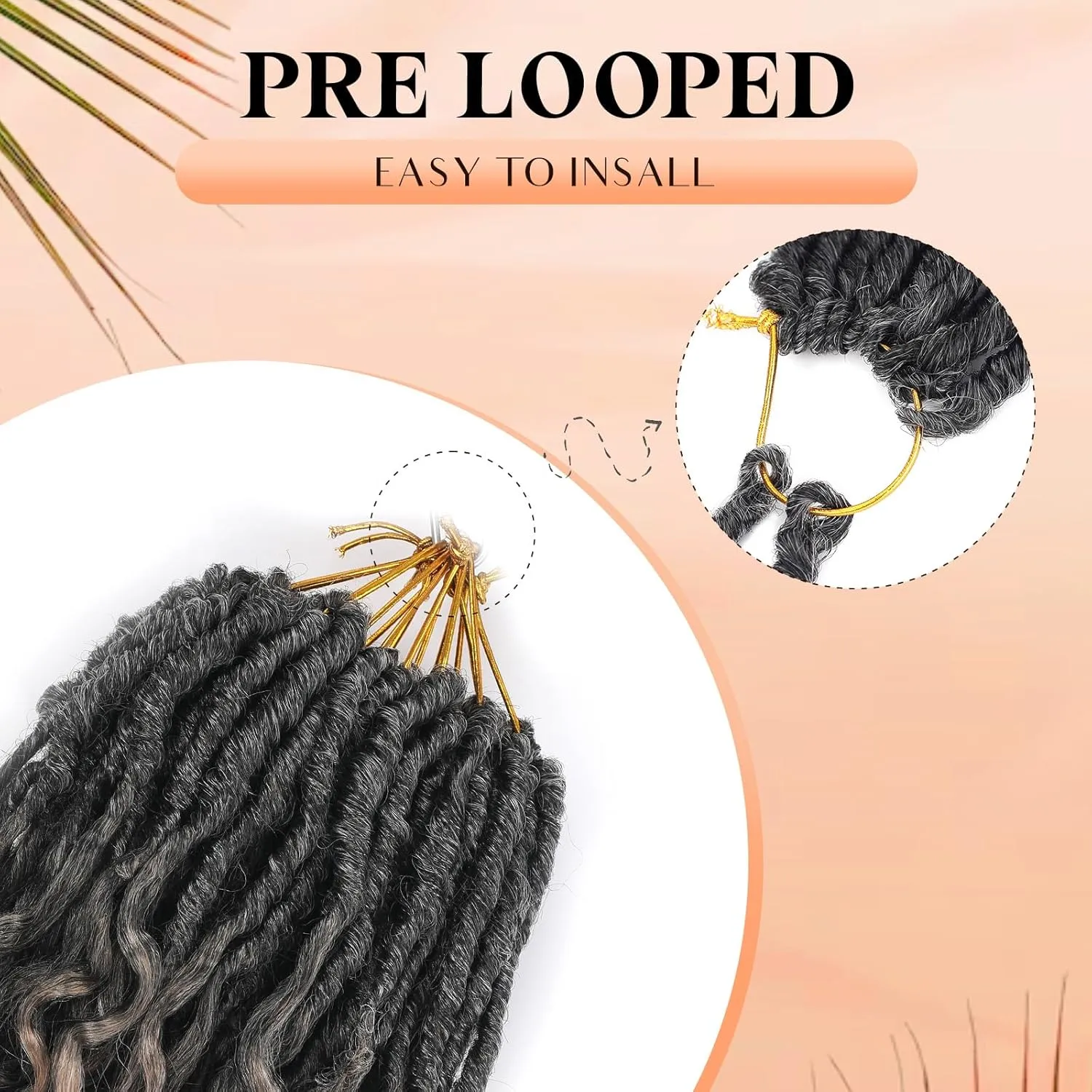 Short Deep Faux Locs Crochet Hair for Black Women 8 Packs 12 Inch Pre Looped Goddess Locs Crochet Hair With Deep Wave Curly Ends Prelooped Synthetic Crochet Braids,Lightweight(12",T1B/27/613#)