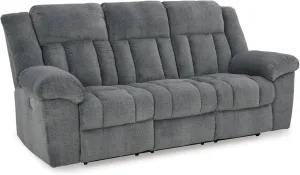 Signature Design by Ashley Tip-Off Modern Wall Hugger Power Reclining Sofa with Adjustable Headrest and USB Ports, Gray