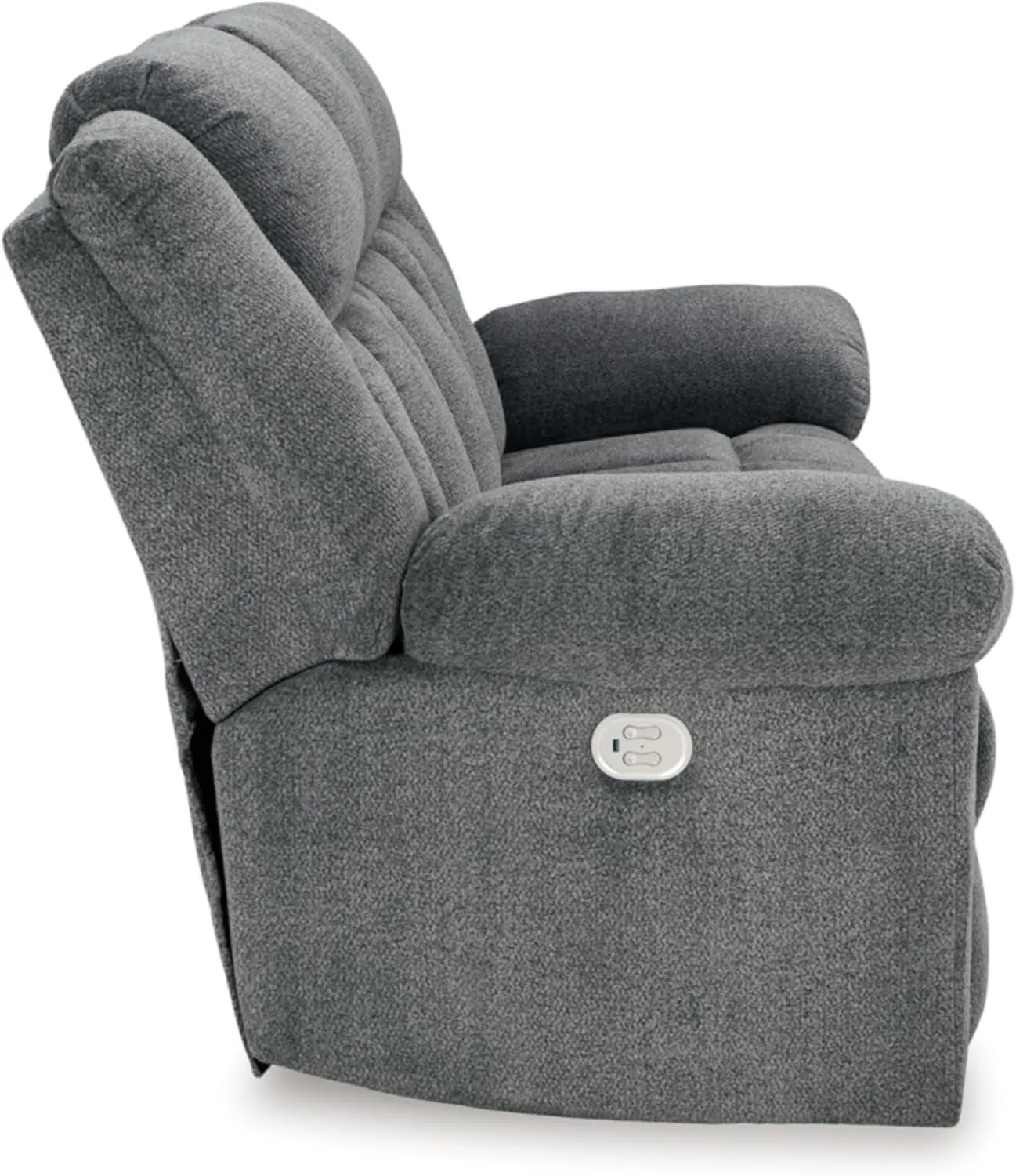 Signature Design by Ashley Tip-Off Modern Wall Hugger Power Reclining Sofa with Adjustable Headrest and USB Ports, Gray