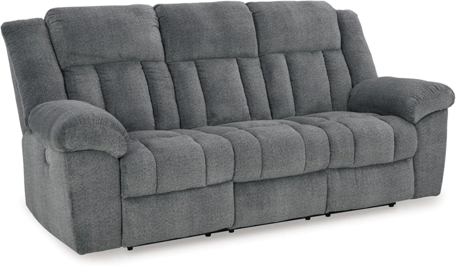 Signature Design by Ashley Tip-Off Modern Wall Hugger Power Reclining Sofa with Adjustable Headrest and USB Ports, Gray