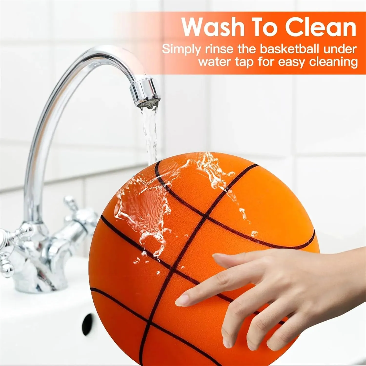Silent Basketball and Hoop Set, 2 Counts/Set Including 1 Count Indoor Silent Basketball and 1 Count Basketball Hoop, Foam Basketball Indoor, Soft Basketball Indoor
