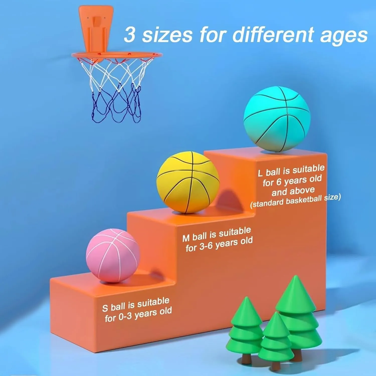 Silent Basketball and Hoop Set, Silent Basketball Dribbling Indoor, Quiet Basketball Dribbling No Noise, with Adjustable Rim, for Home Gym/Apartment Use(Pink,S:7IN/18CM)