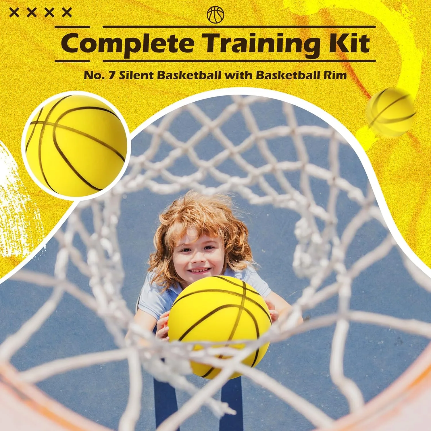 Silent Basketball and Hoop Set Soft Foam Indoor Basketball No Noise for Indoor Dribbling and Shooting Practice Ideal for Teens Adults
