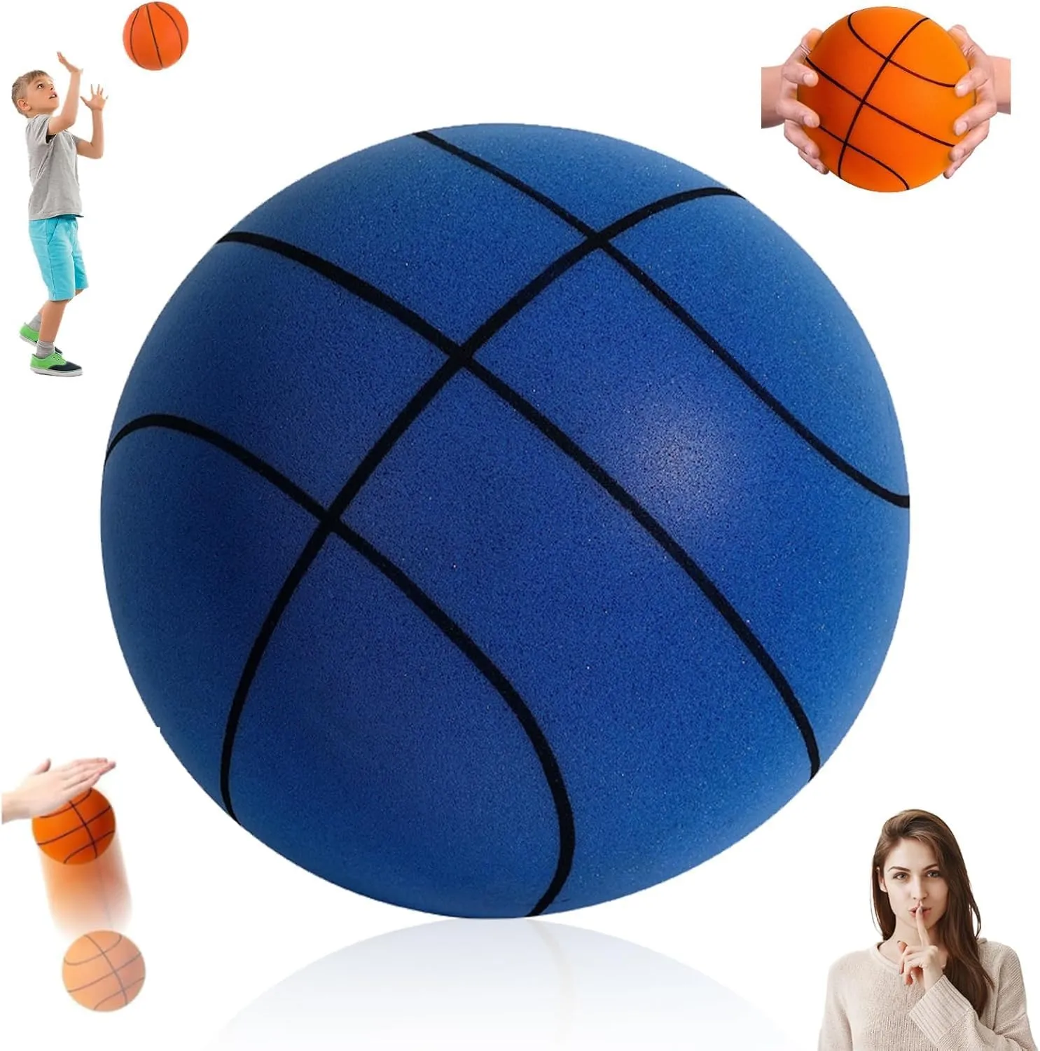 Silent Basketball, Dribble Dream Si-Lent Basket-Ball, 2025 Upgrade Silent-Basketball Dribbling Indoor, Foam Basketball Indoor Training Quiet Ball Gift for Youth(No.7, 9.4 in)