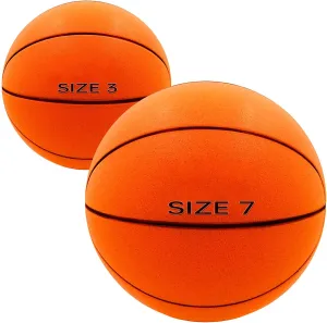 Silent Basketball Set - 2PCS Official Size 7 and 3 (9.5in & 7.1in) Upgrade Dribble Dream Airless Basketball for Quiet Dribbling and Indoor Training, Real Feel Higher Bounce Quieter