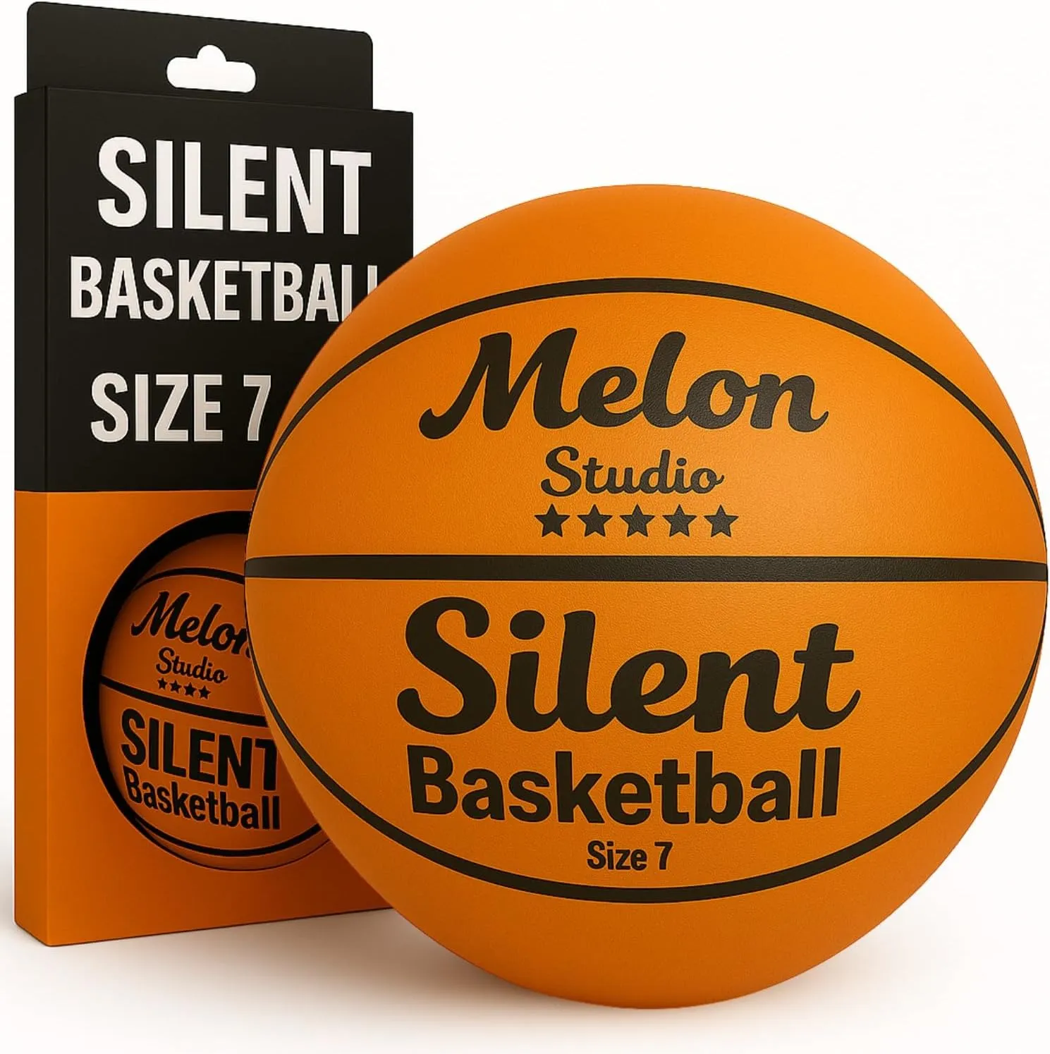 Silent Basketball Size 7 Indoor Basketball Airless Foam Ball | Quiet Dribble Inside Home | Soundless Noisless Soft Training for House | No Noise No Sound Dribbling Evolution Dribble up 29.5" inch
