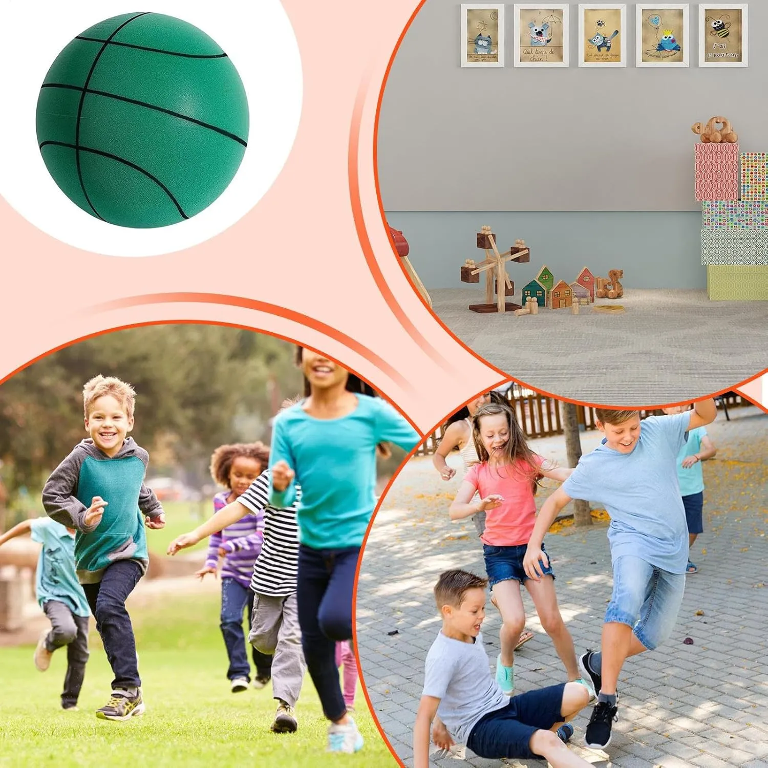 Silent Basketball | Soft Foam Indoor Basketball | Uncoated High-Density Foam Quiet Bàsketbàll | Dribble Dream Si-Lent Bàsket-Bàll | Soft Bounce Equipment for Home Gym Apartment, Door or Wall Mounted