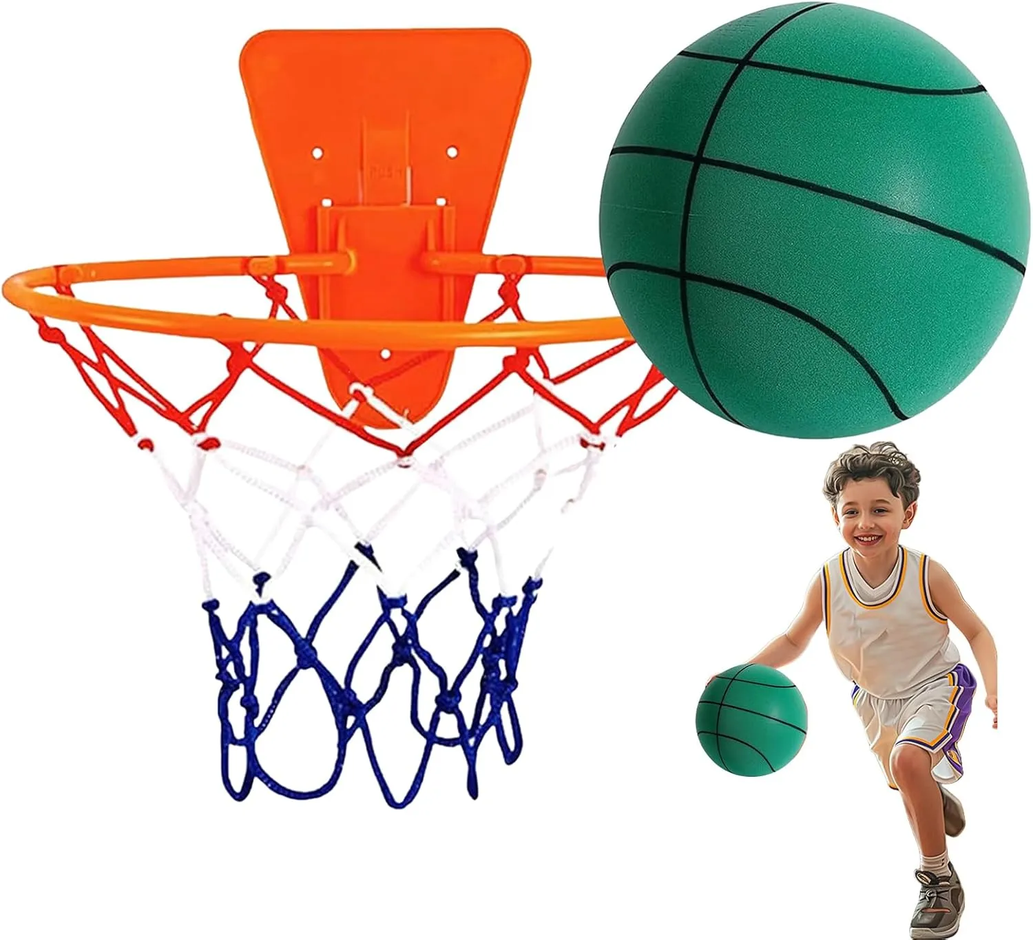 Silent Basketball | Soft Foam Indoor Basketball | Uncoated High-Density Foam Quiet Bàsketbàll | Dribble Dream Si-Lent Bàsket-Bàll | Soft Bounce Equipment for Home Gym Apartment, Door or Wall Mounted
