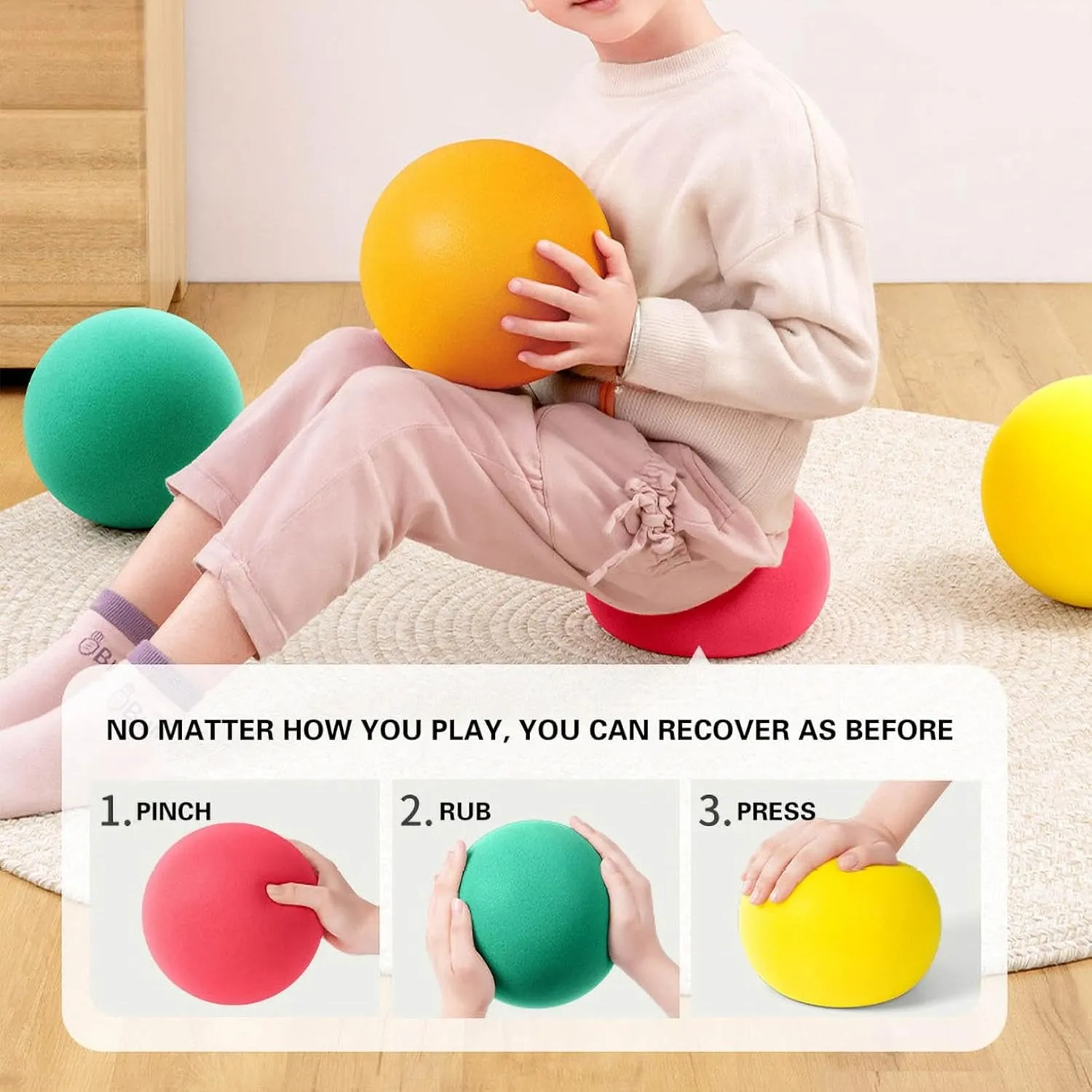 Silent Basketball with Basketball Rim, Soft Foam Indoor Basketball, Dribble Dream Silent Basketball, Soundless Basketball for Quiet Dribbling and Indoor Training