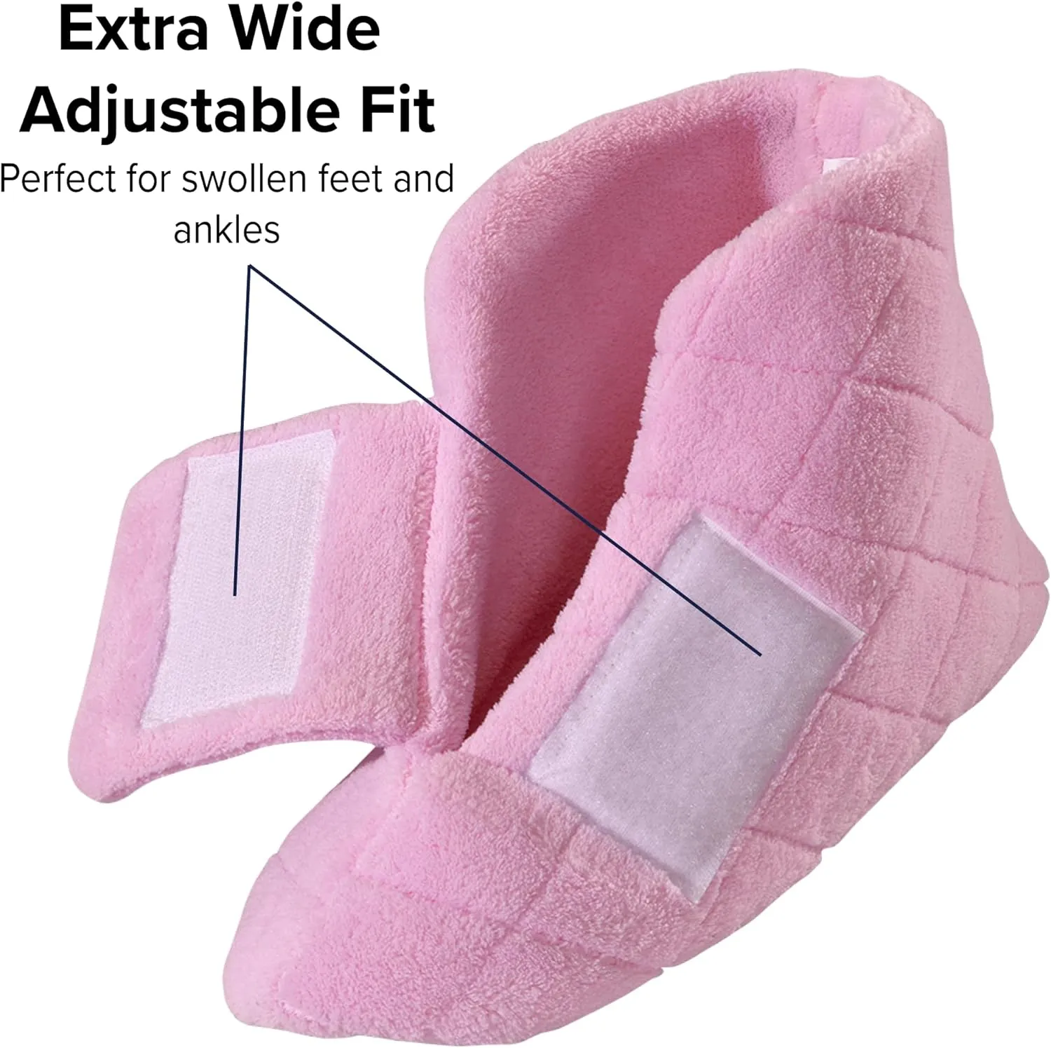 Silverts Diabetic Bootie Slippers for Women - Extra Wide Footwear for Seniors with Swollen Feet