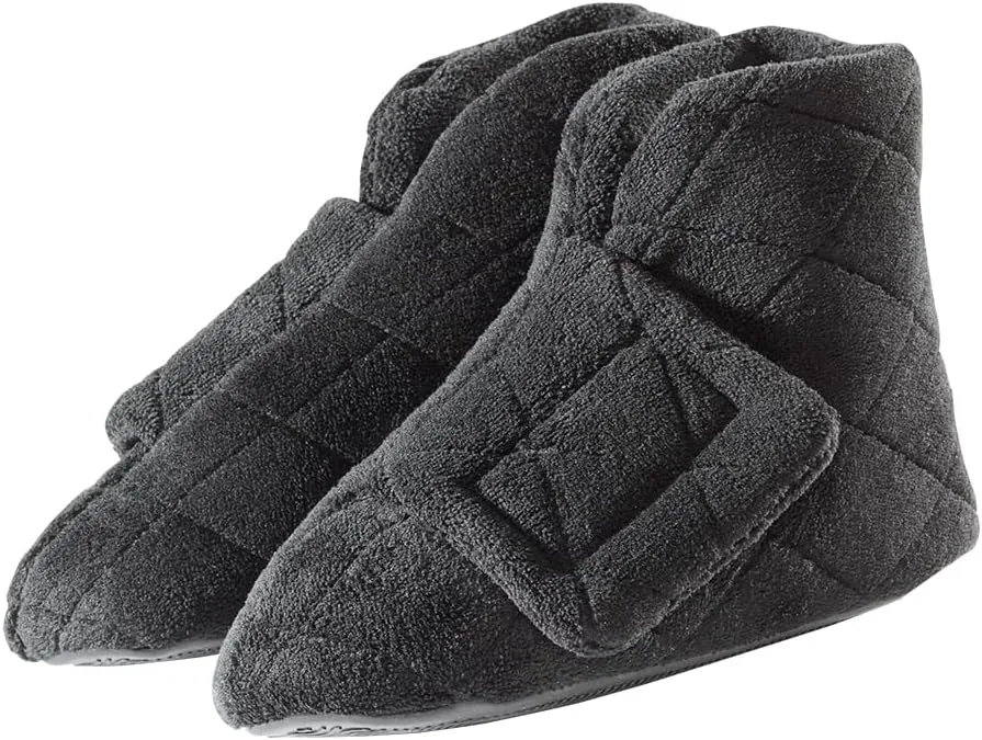 Silverts Diabetic Bootie Slippers for Women - Extra Wide Footwear for Seniors with Swollen Feet