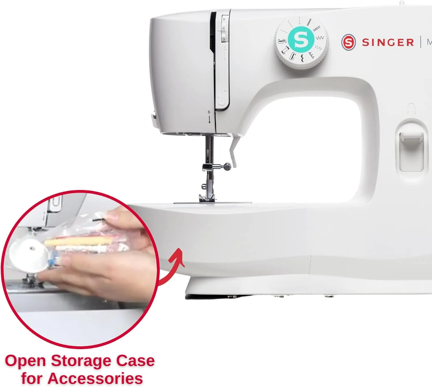 SINGER M1500 Lightweight & Portable Sewing Machine with Accessory Kit | 57 Stitch Applications, LED Light & 4-step Buttonhole | Great for Quilting, Crafts & Mending