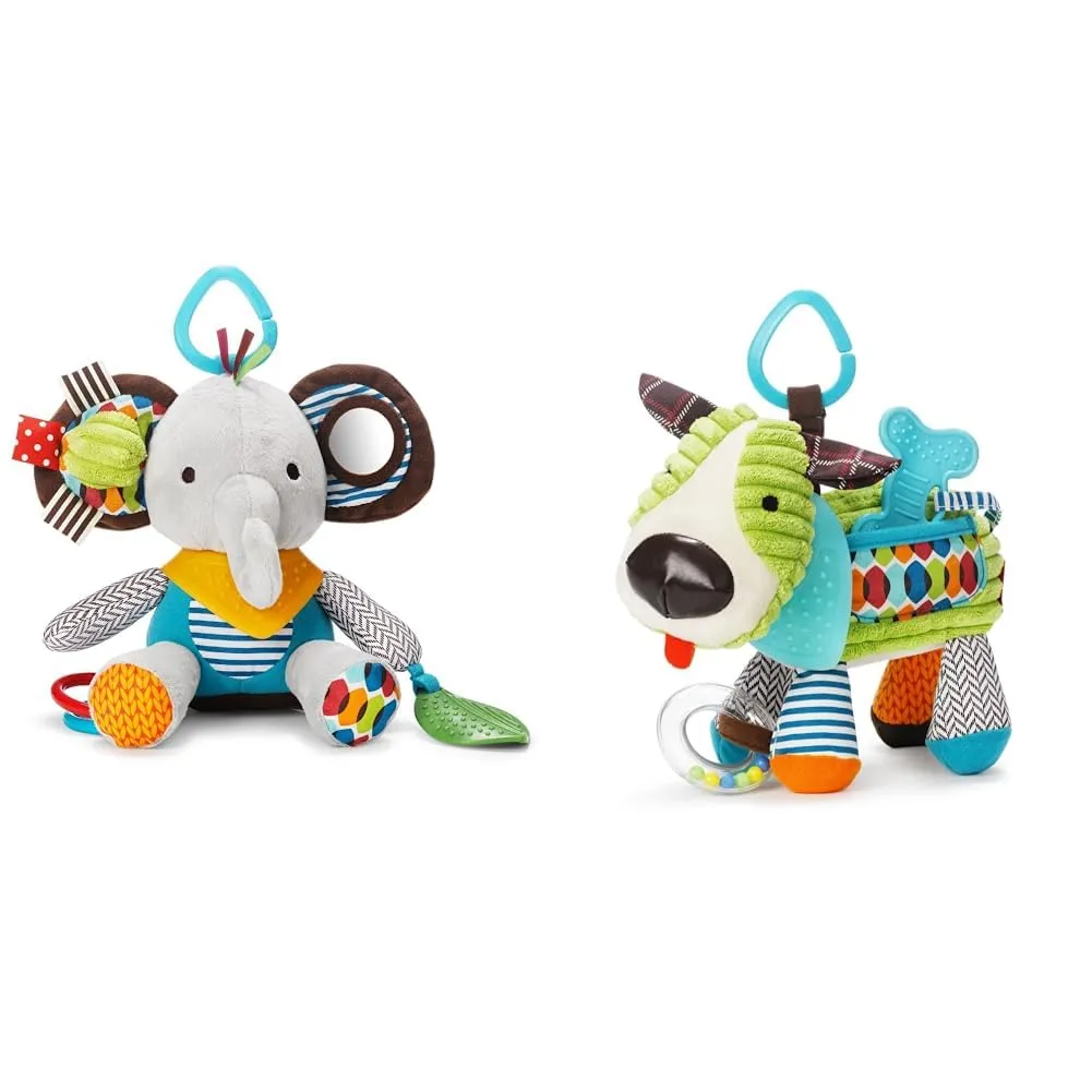 Skip Hop Bandana Buddies Baby Activity and Teething Toy with Multi-Sensory Rattle and Textures, Elephant & Bandana Buddies Baby Activity and Teething Toy with Multi-Sensory Rattle and Textures, Puppy