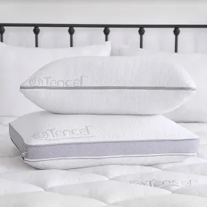 Sleep Innovations Customizable Comfort Gel Memory Foam Pillow, Standard Size, Tencel Cover, Side, Stomach, and Back Sleepers, Soft-Medium-Firm Adjustable Support