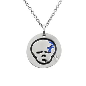 Sleepy Skull Emoji Necklace w/ a Swarovski Crystal