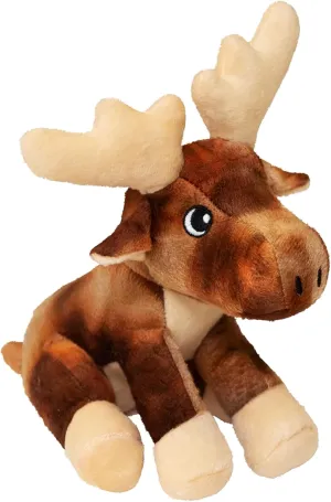SNUG AROOZ Marty The Moose with Repair Patch - Soft Plush Toy with Squeakers & Crinkle - Durable & Fun for Small to Medium Dogs - Made from Recycled Materials