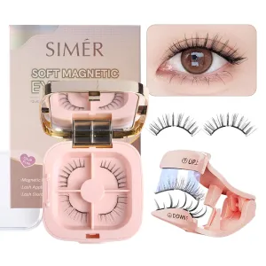 Soft Magnetic Eyelashes, Natural Look Reusable Glue-free Dual Magnets Lashes with Applicator, Lightweight Dual Magnetic Lashes Kit- ANIME