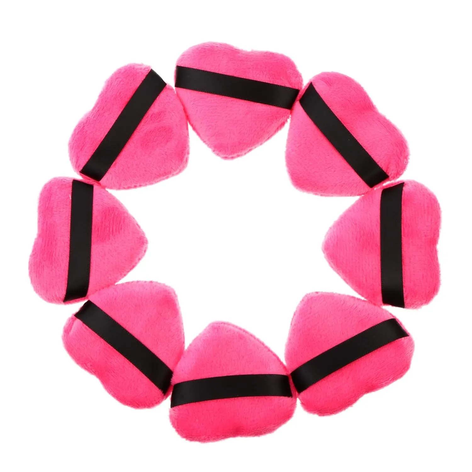 SOIMISS Powder Applicator Face Set 8pcs Heart Shape Makeup Puff Soft Cotton Rounds for Foundation and Concealer