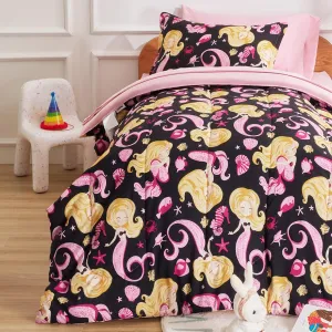 Sonive 5 Pieces Twin Size Kids Comforter Set, 5-Piece Bed in a Bag All-Season Microfiber Kids' Comforter, Fitted Sheet, Flat Sheet, Pillow Shams, Pillowcases for Boys/Girls Dream Seabed