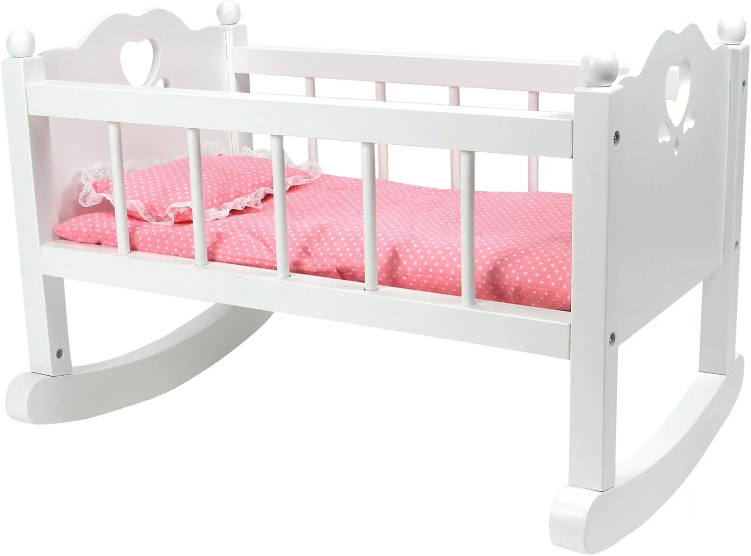 Sophia's High-End Baby Doll Rocking Cradle for 16" Dolls, White