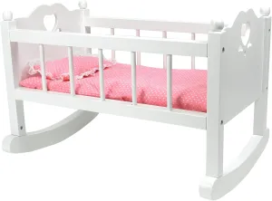 Sophia's High-End Baby Doll Rocking Cradle for 16" Dolls, White