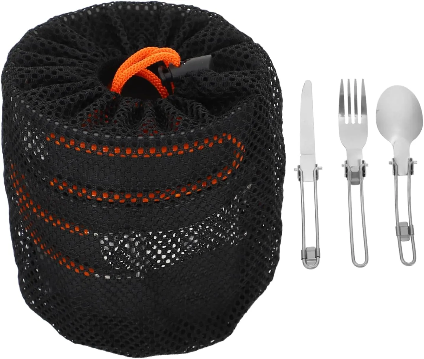 Sosoport 1set Outdoor Camping Cookware Portable Person Cooking Utensils Non-Stick Coating Lightweight Camping Pot Pan for Hiking Picnics and Backpacking Orange