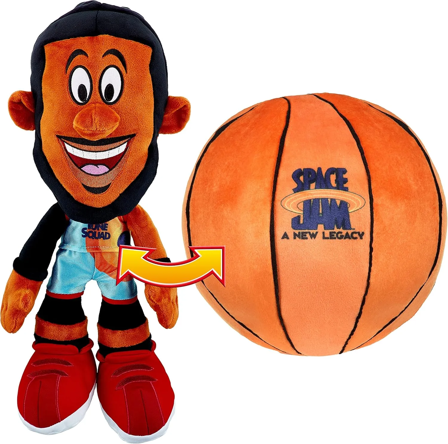 Space Jam: A New Legacy - Transforming Plush - 12" LeBron James into a Soft Plush Basketball - Exclusive