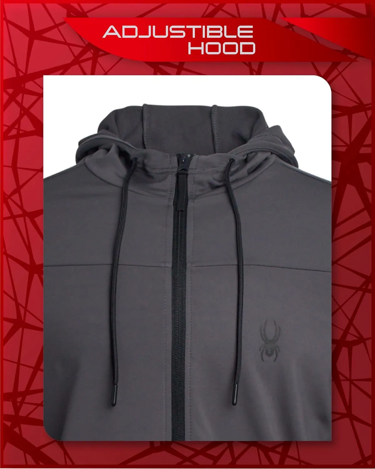 Spyder Men's Active Hoodie - Peached Super Plush Full Zip Up Hoodie Sweatshirt - Warm Outdoor Pullover Hoodies for Men (S-XL)
