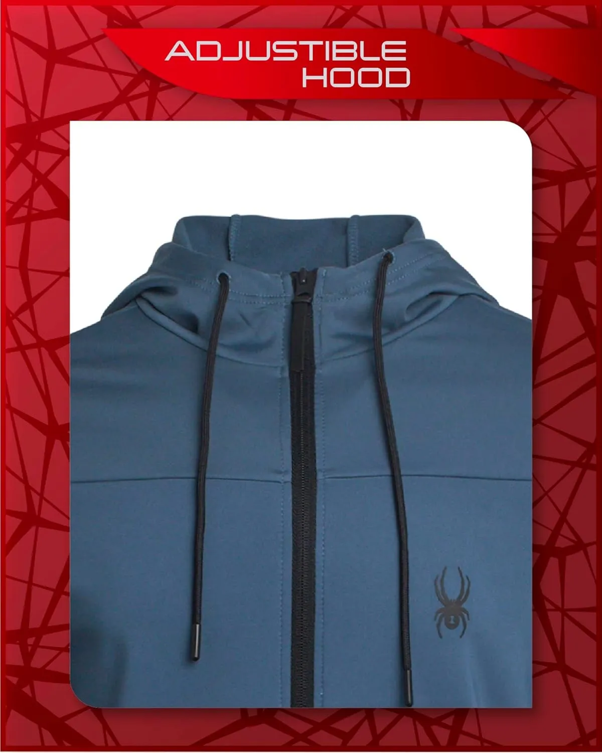 Spyder Men's Active Hoodie - Peached Super Plush Full Zip Up Hoodie Sweatshirt - Warm Outdoor Pullover Hoodies for Men (S-XL)