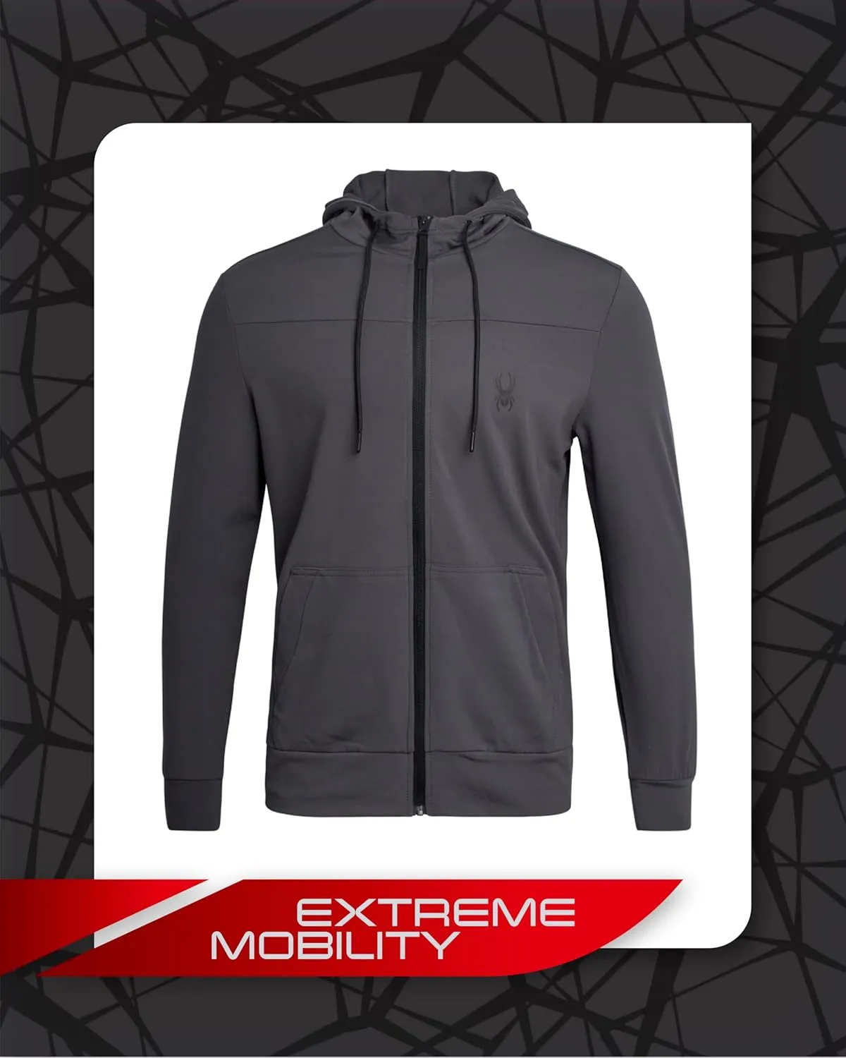 Spyder Men's Active Hoodie - Peached Super Plush Full Zip Up Hoodie Sweatshirt - Warm Outdoor Pullover Hoodies for Men (S-XL)