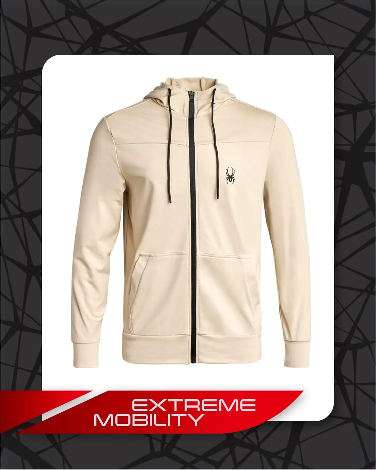 Spyder Men's Active Hoodie - Peached Super Plush Full Zip Up Hoodie Sweatshirt - Warm Outdoor Pullover Hoodies for Men (S-XL)