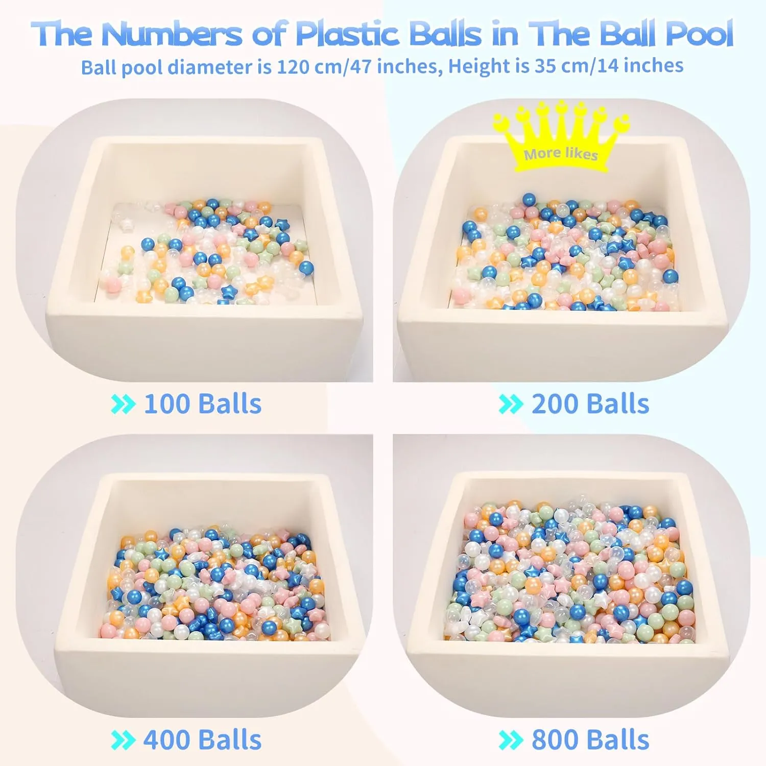 Star Ball Pit Balls for Toddlers Ball Pits, 50 100 200 500 1000 Ball Pit Ball Star Shapes for Kids, Boys Girls Bounce House, Play Tent, Baby Pool, Party Decoration.