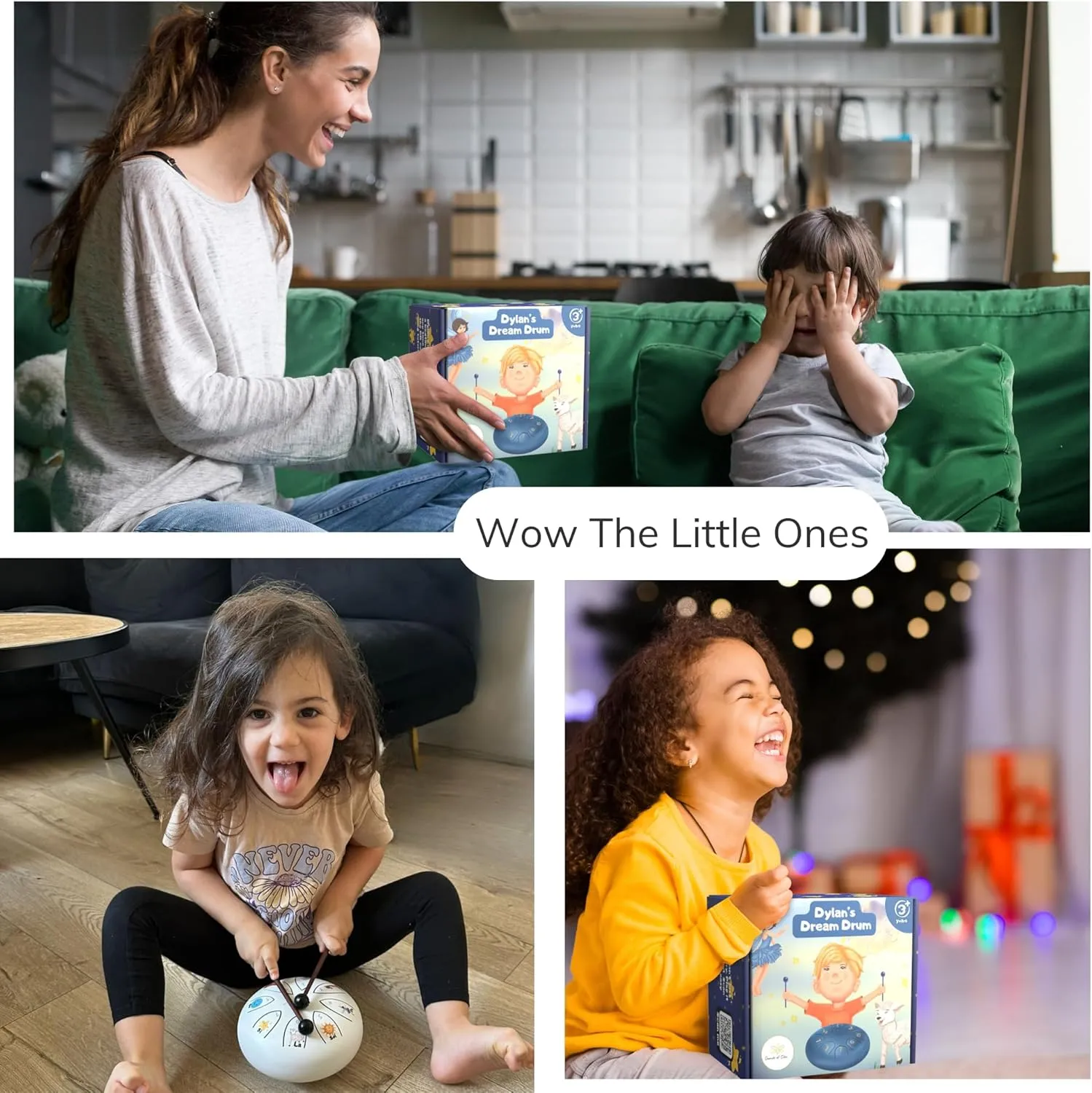 Steel Tongue Drum With Songbook And Bedtime SING-A-LONG Story - Dylan's Dream Drum 3 In 1 Kids Musical Instruments - 6 Inch 8 notes Diatonic Handpan drum