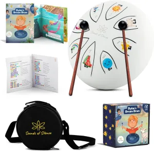 Steel Tongue Drum With Songbook And Bedtime SING-A-LONG Story - Dylan's Dream Drum 3 In 1 Kids Musical Instruments - 6 Inch 8 notes Diatonic Handpan drum