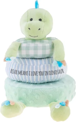 Stephen Joseph, Stacking and Nesting Plush, Stuffed Animal Baby Stacking Rings Learning Toy, Baby Sensory Developmental Toy Rattles, 4- Piece Set