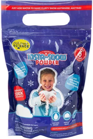 Steve Spangler Science-855550 Insta-Snow Powder, 7 oz – Fun Science Kits for Kids, Simple and Safe, Makes Realistic, Fluffy Snow in Seconds, Top Sensory Toys & STEM Activities for Classrooms and Home