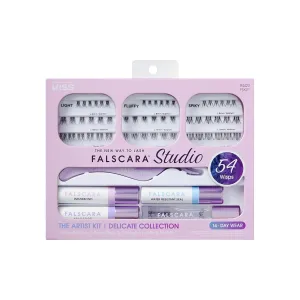 STUDIO Lash Extension Kit, 54 Stackable Lash Clusters, Light Volume, 8mm-12mm, ‘Delicate’, False Eyelashes, InfuseBond, Water-Resistant Seal, BondBoost, Hydro Cleanser, Applicator