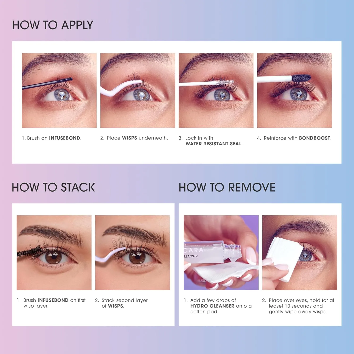STUDIO Lash Extension Kit, 54 Stackable Lash Clusters, Medium Volume, 10mm-14mm, ‘Xtra’, False Eyelashes, InfuseBond, Water-Resistant Seal, BondBoost, Hydro Cleanser, Applicator