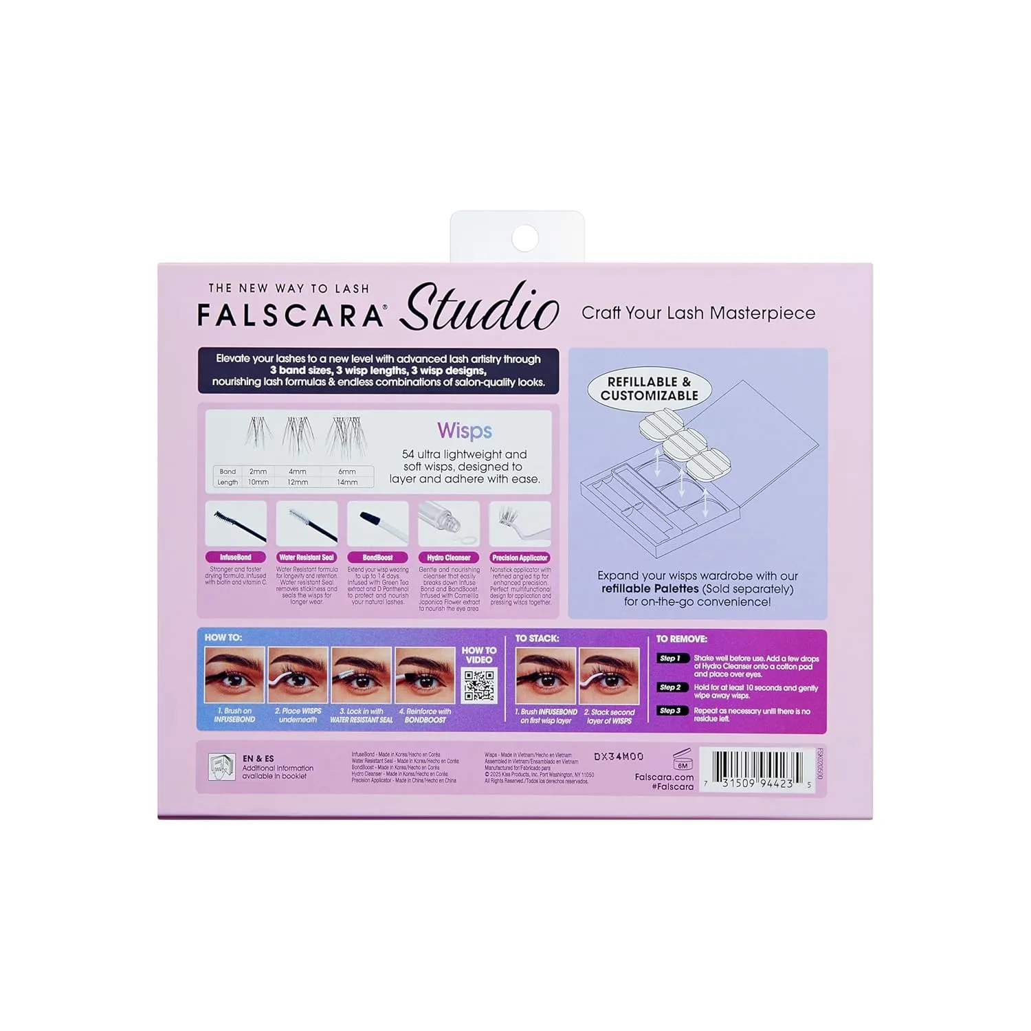 STUDIO Lash Extension Kit, 54 Stackable Lash Clusters, Medium Volume, 10mm-14mm, ‘Xtra’, False Eyelashes, InfuseBond, Water-Resistant Seal, BondBoost, Hydro Cleanser, Applicator